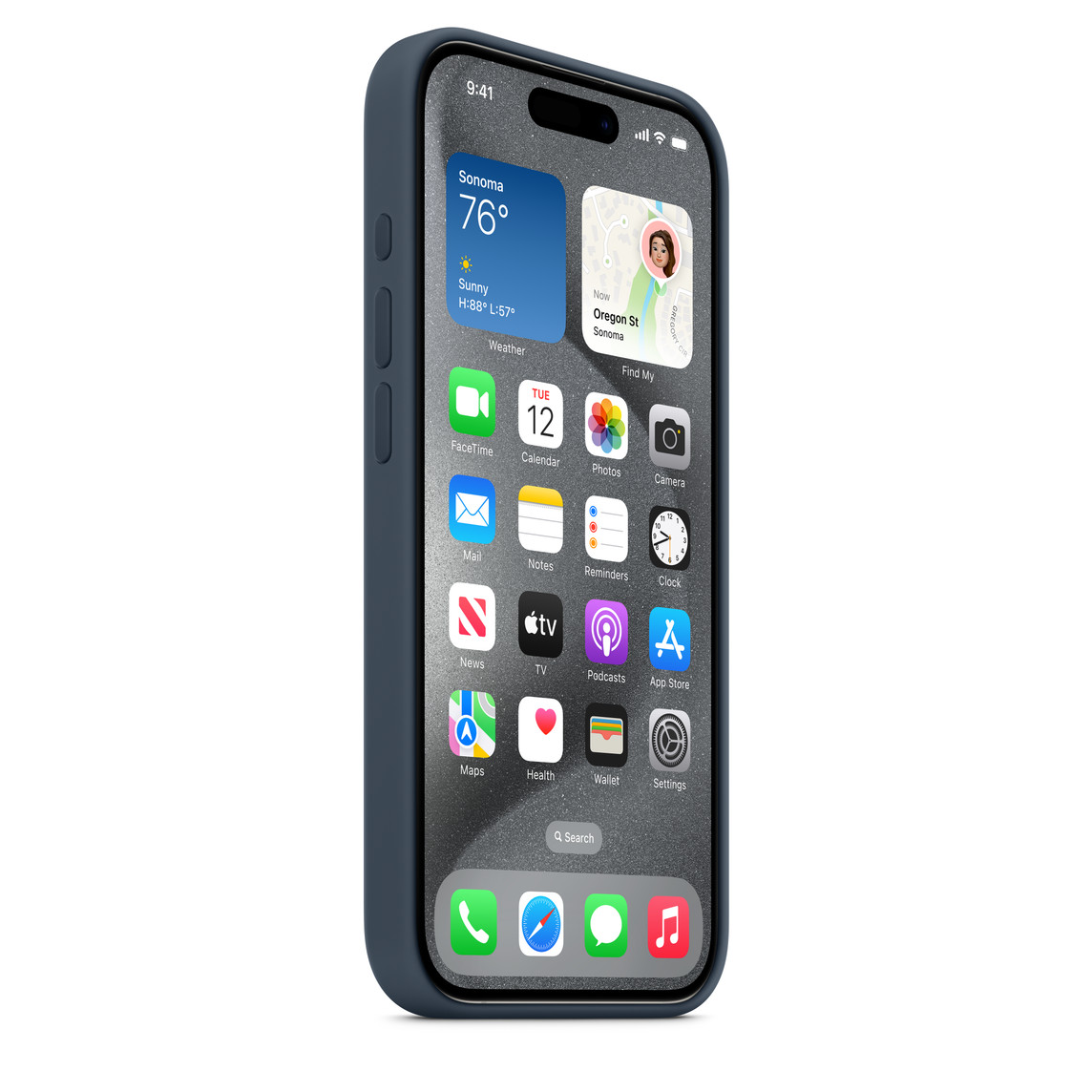 Apple iPhone 15 Pro Silicone Case w MagSafe - Storm Blue – Obrázok 6