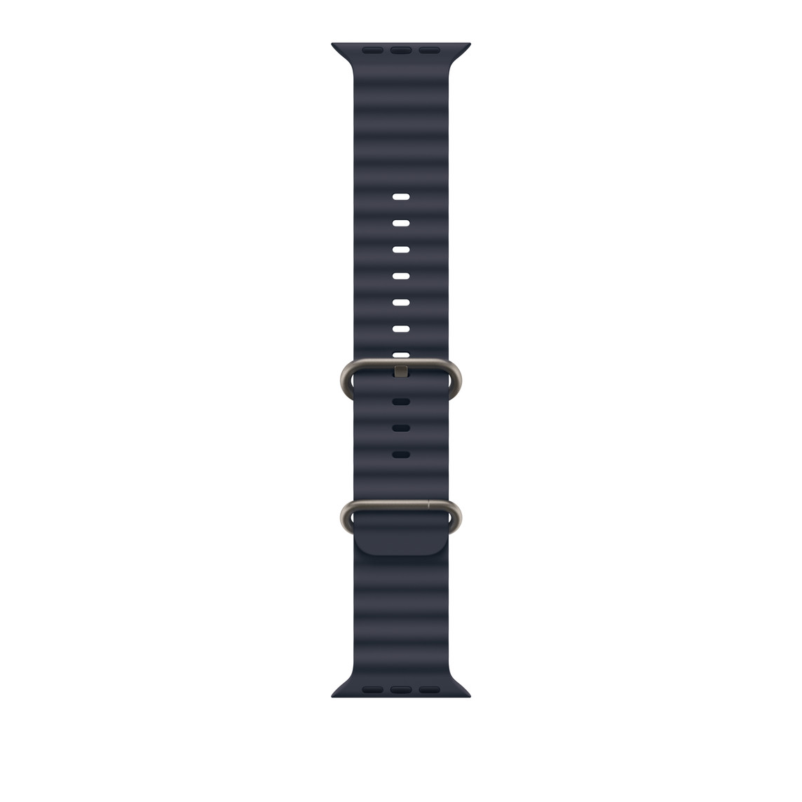 Apple Watch 49mm Band: Navy Ocean Band - Natural Titanium Finish