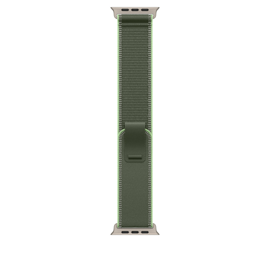 Apple Watch 49mm Loop: Green/Neon Trail Loop - S/M - Natural Titanium Finish